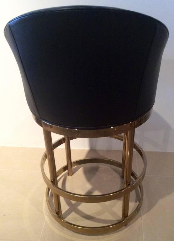 Brass Swivel Counter Bar Stools Vintage Set 4 Kitchen Island at 1stDibs