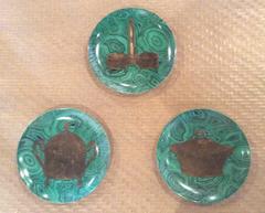 Fornasetti Set of Three 3 Malachite Green Stoviglie Plates Dinnerware Dishes