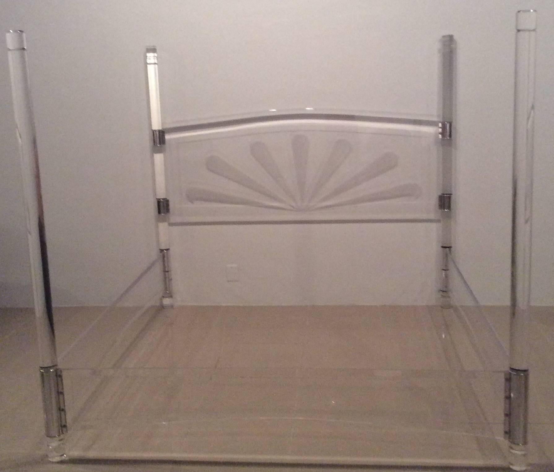 lucite canopy bed