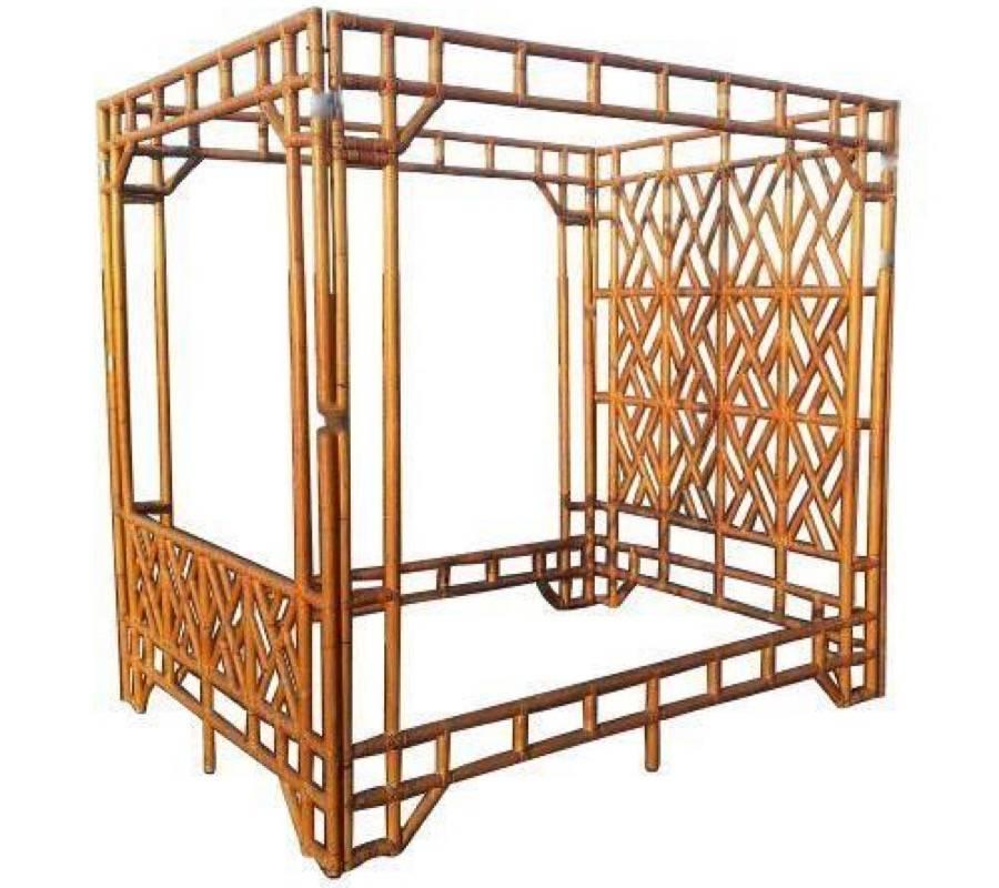rattan canopy bed