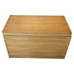 Coffre vintage en rotin et bambou « Pencil Reed », Palm Beach