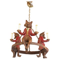 Lustre vintage des années 1970 « 3 Fox » signé Bill Huebbe, fabriqué en Espagne