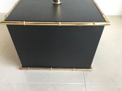 Italienisch Gold Palm Tree Metall Faux Bambus Pflanze Messing Topf Statue Palm Beach