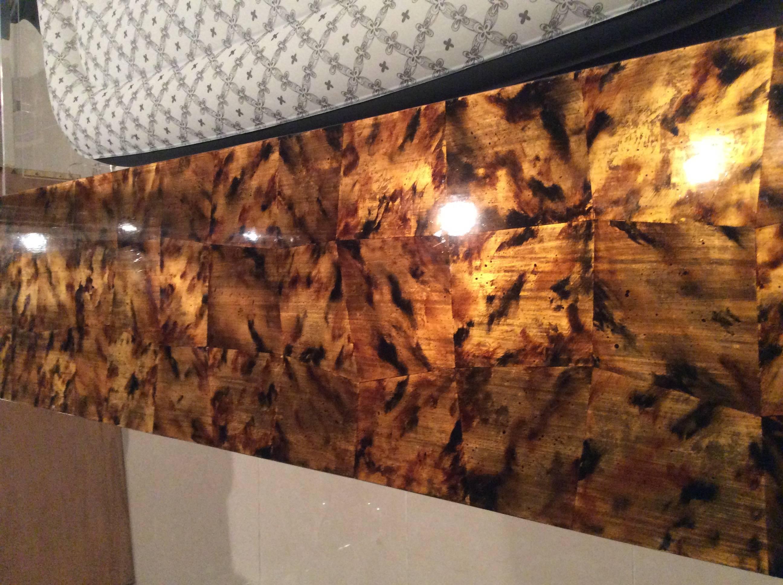 Credenza Buffet Dresser Brass Tortoise Shell  Mid-Century Modern Sideboard In Good Condition In West Palm Beach, FL