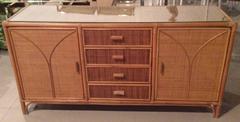 Rattan Sideboard Wicker Vintage Credenza Buffet Dresser Palm Beach Tropical
