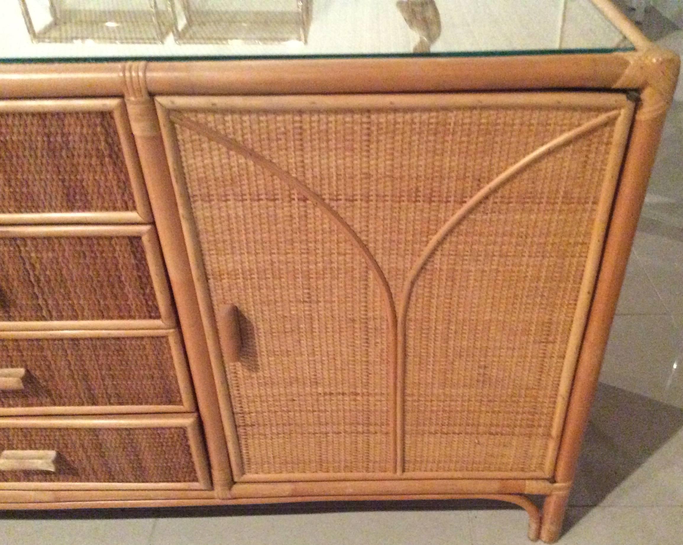 rattan credenza