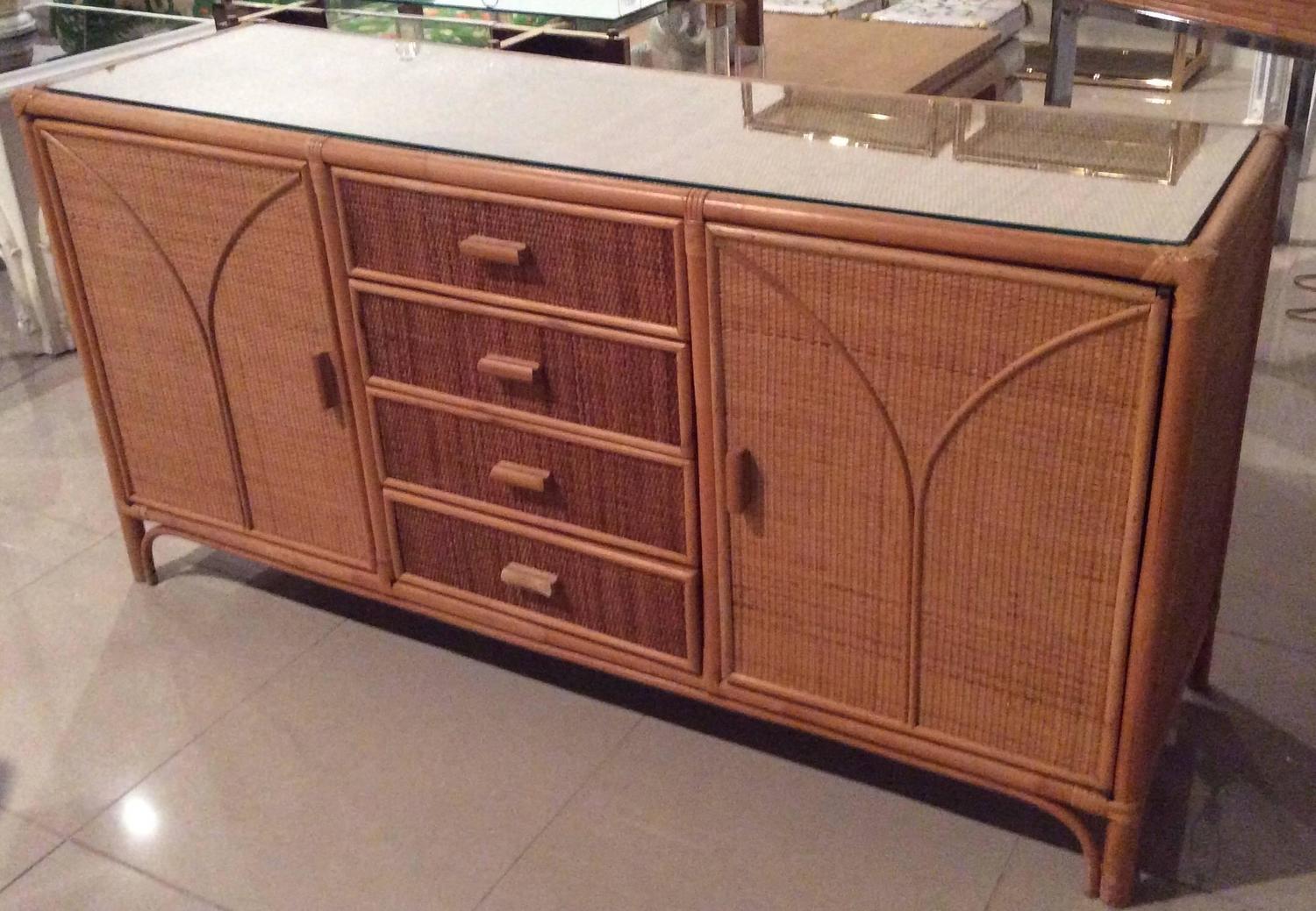Wicker Sideboard rattan sideboard wicker vintage credenza buffet dresser Wicker Sideboard rattan sideboard wicker vintage credenza buffet dresser