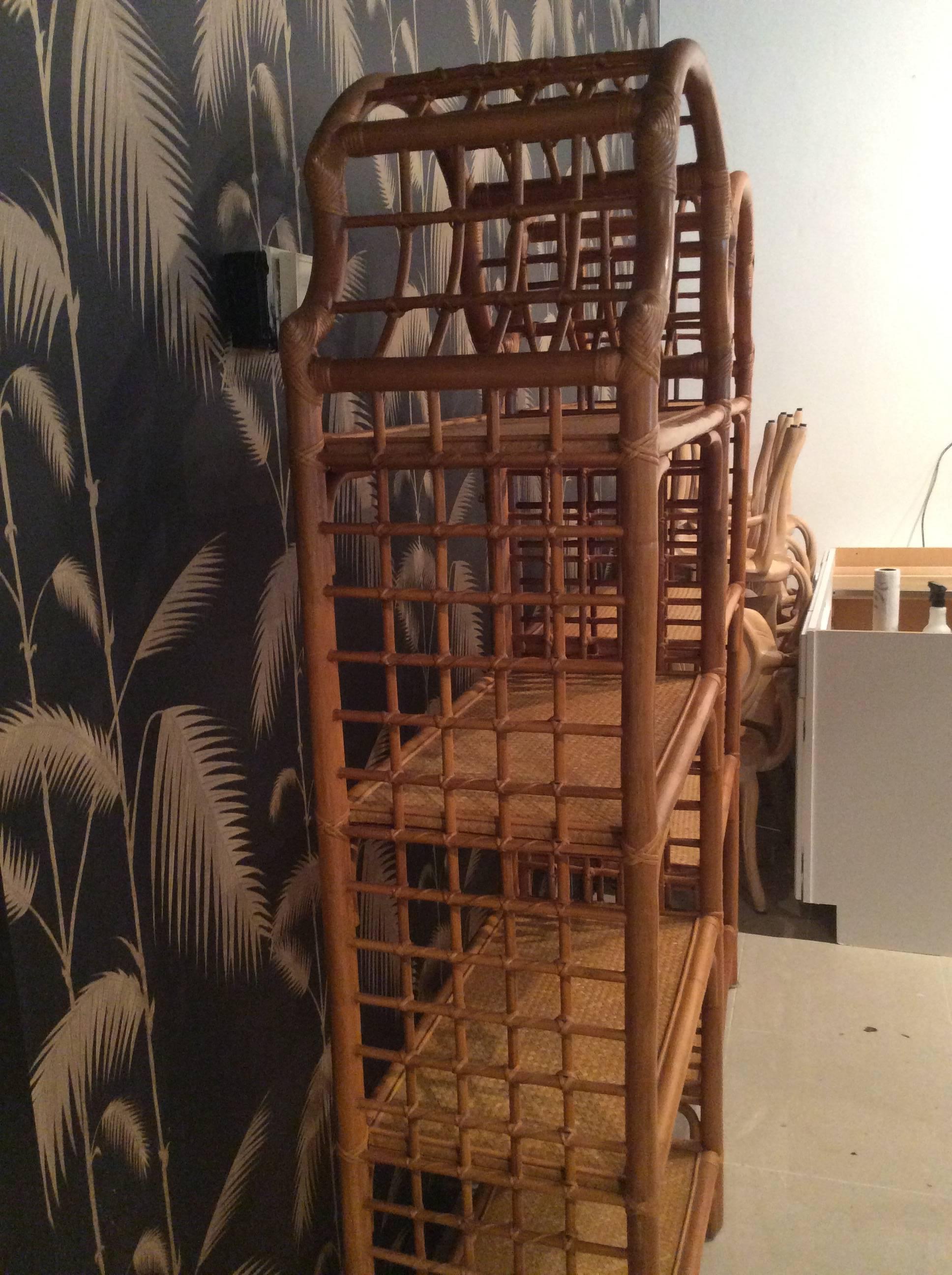 bamboo rattan shelf