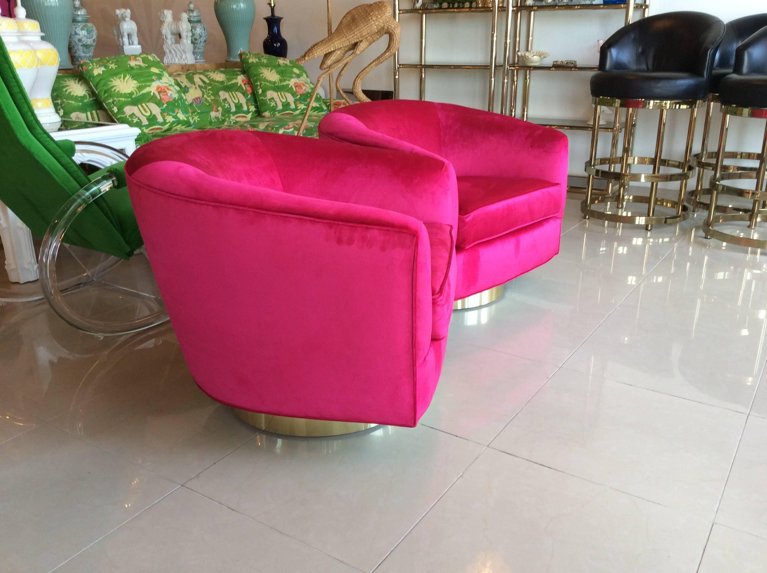 pink swivel chairs