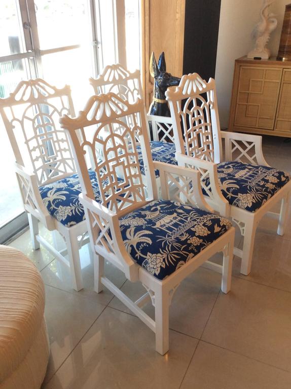 Pagoda Arm Dining Chairs Lacquered American of Martinsville ...