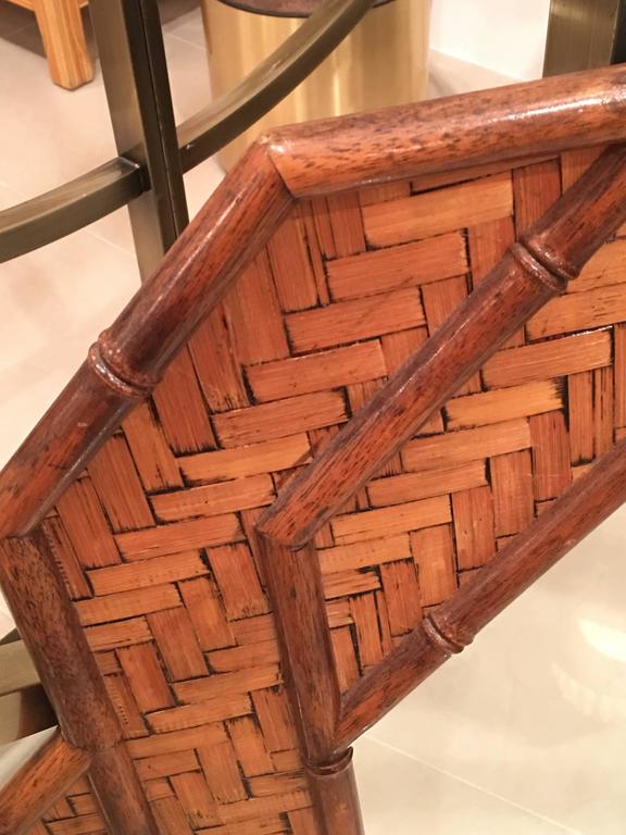 Rattan Woven Reed Bamboo Wall Mirror Octogonal Tropical Palm Beach