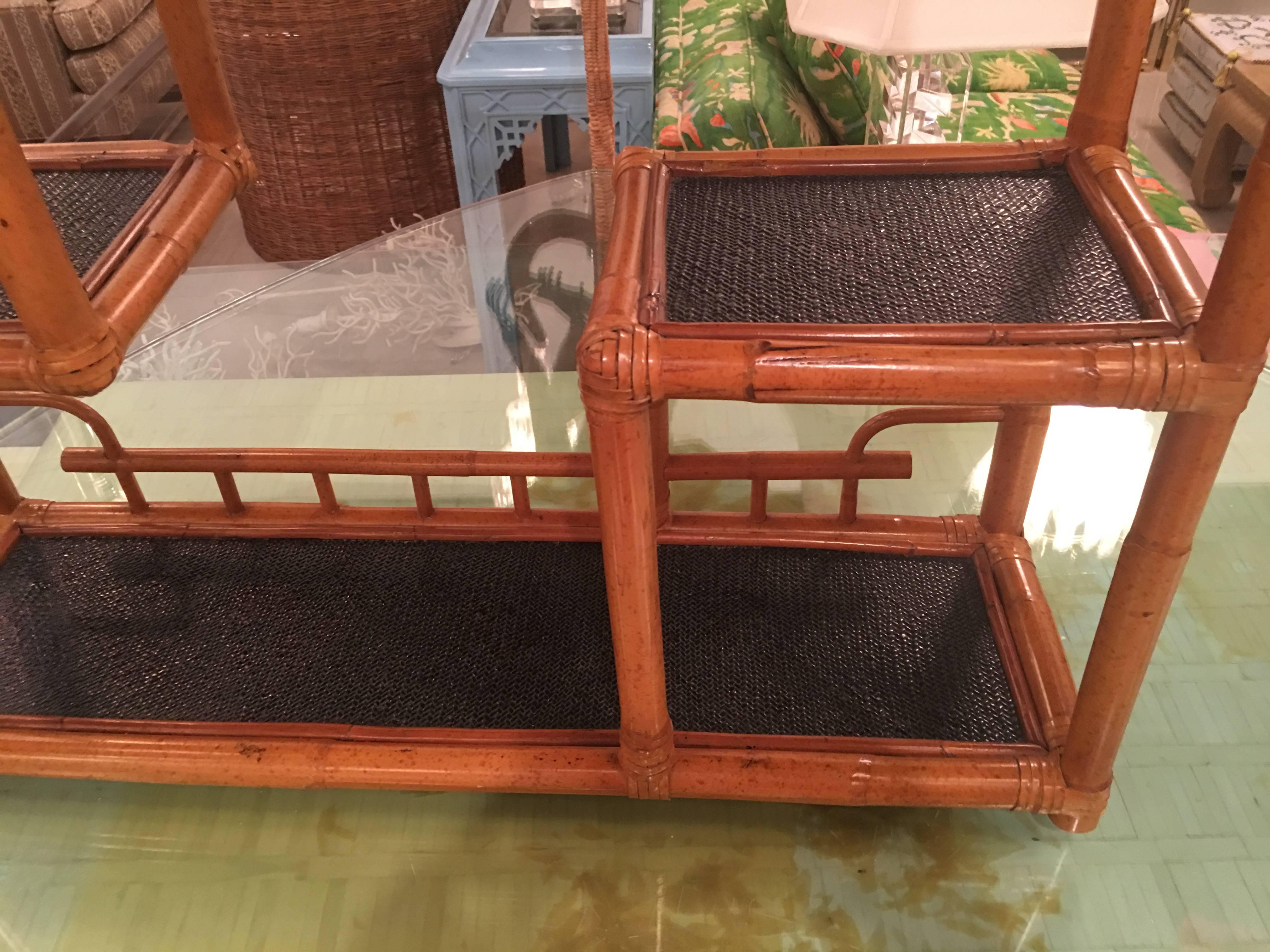 vintage bamboo wall shelf