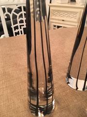 Set of Three Vintage Murano Glass Candleholders, Italy Chrome Italian Vistosi