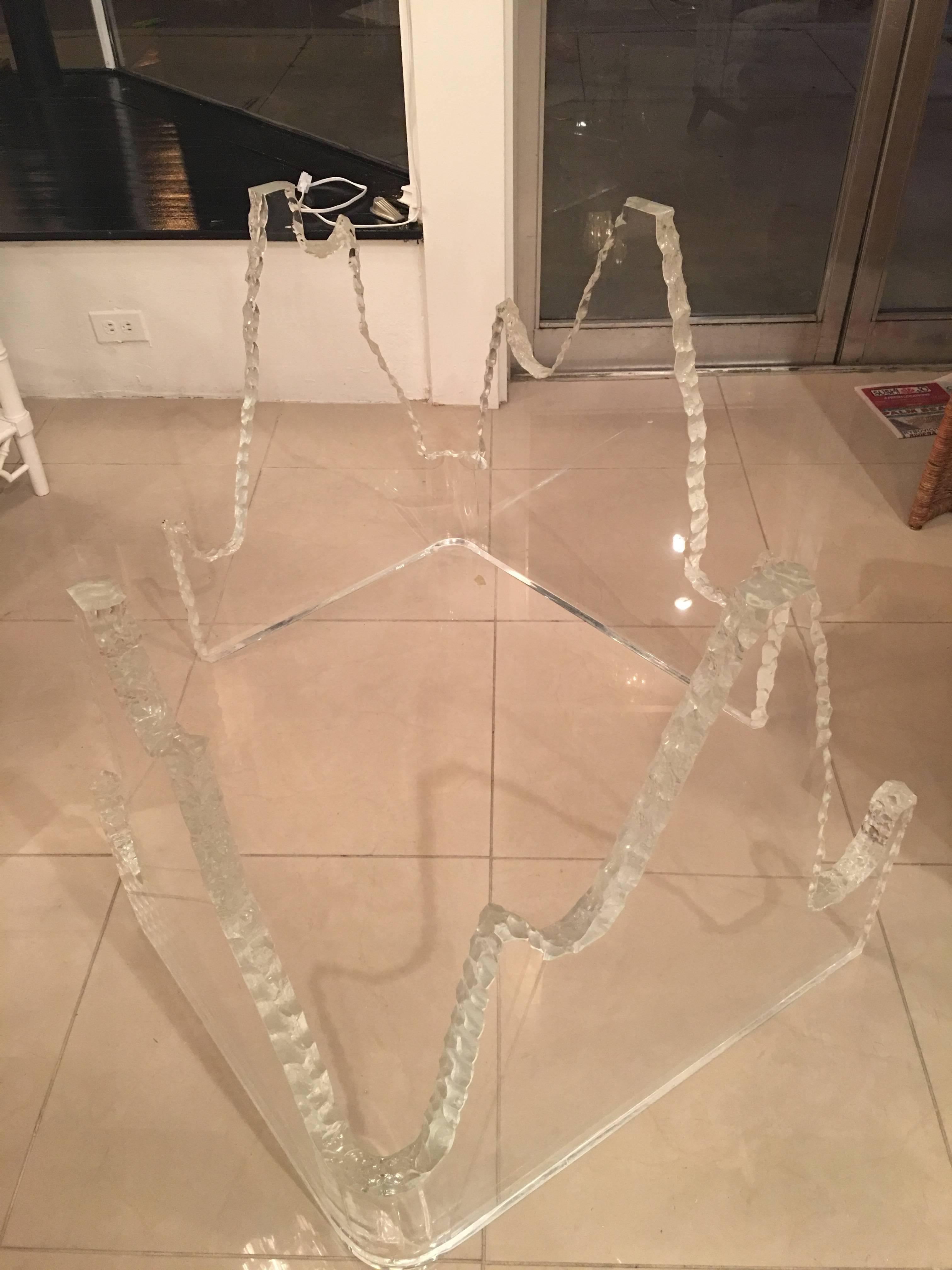 lucite dining table base