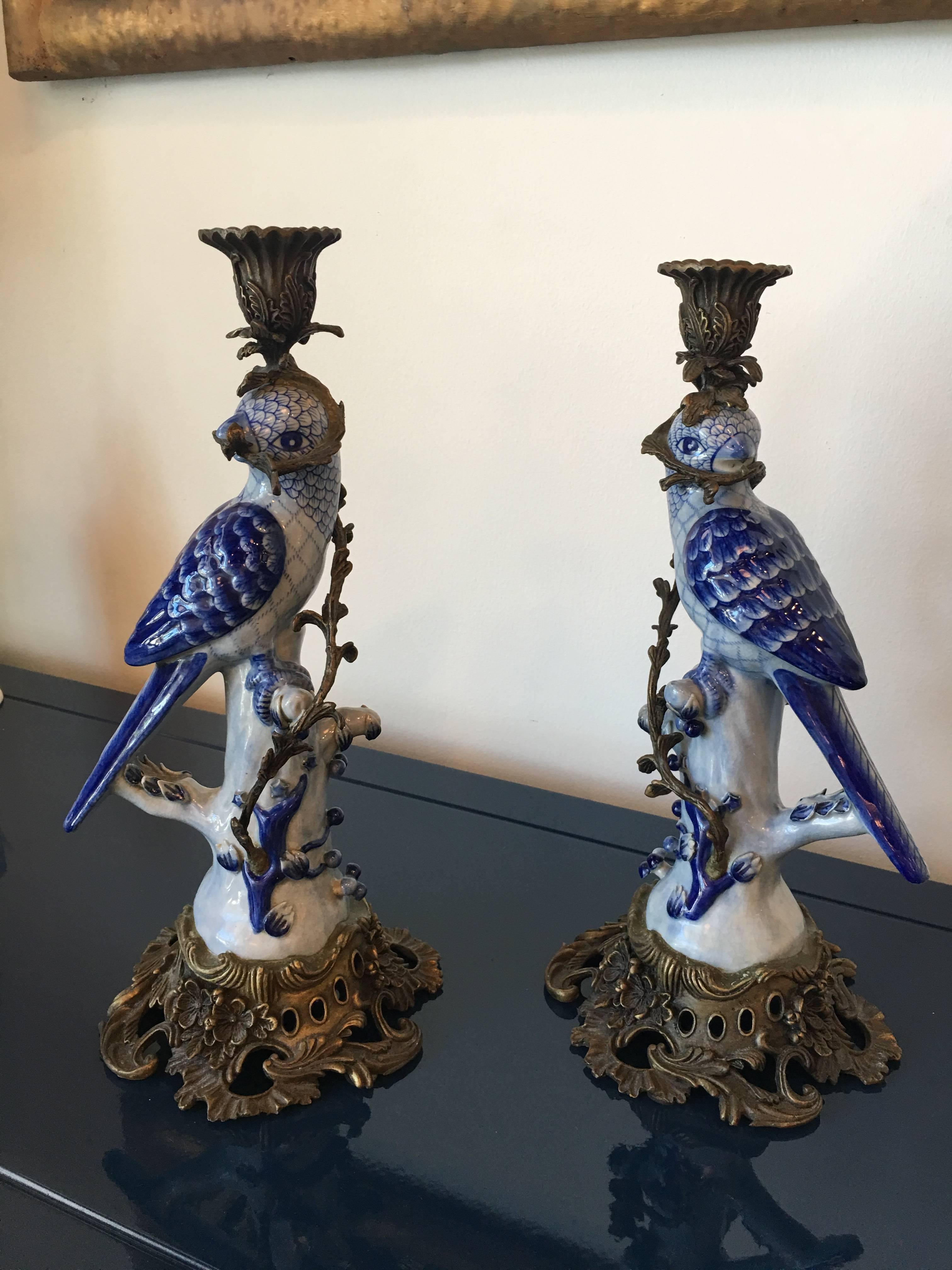 ceramic bird candle holder