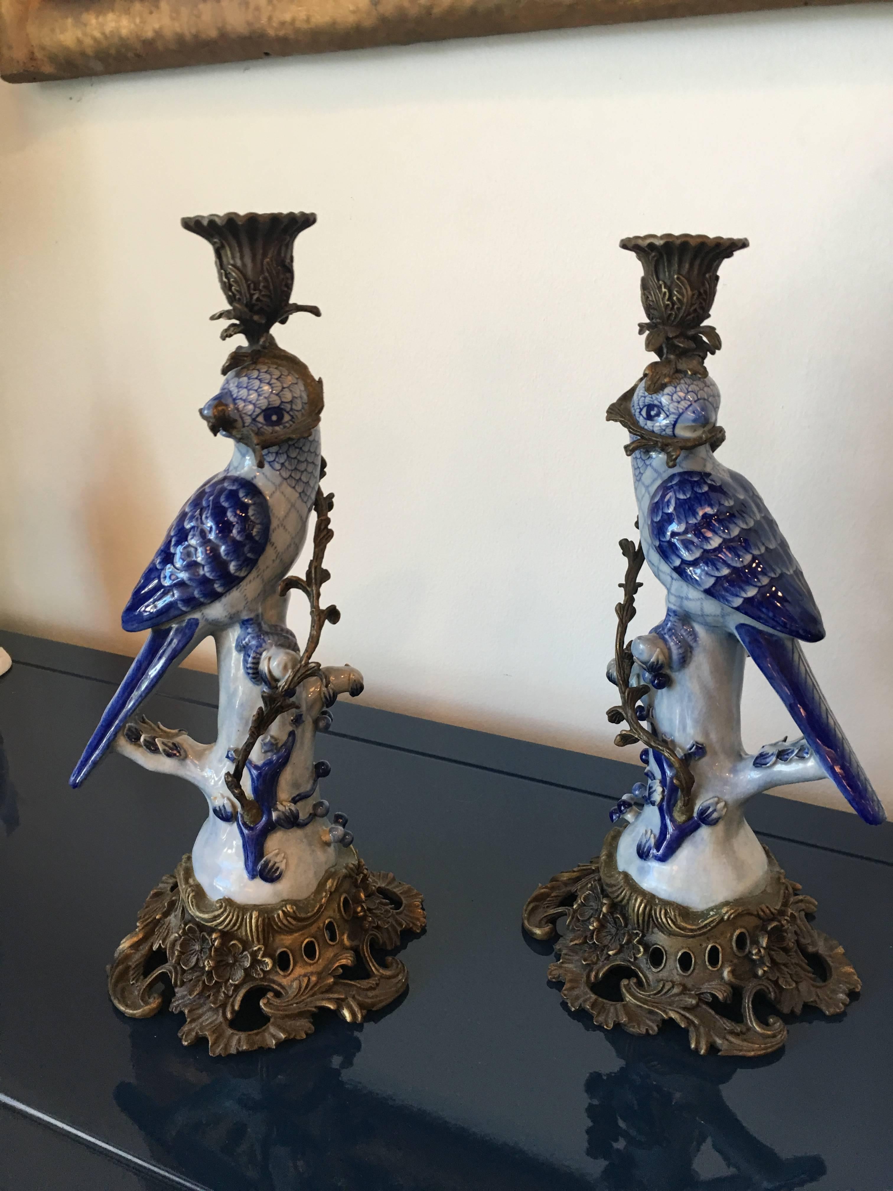 bird candle holders