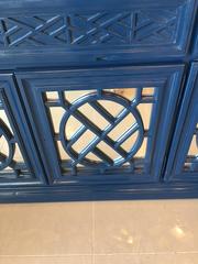 Chinese Chippendale Fretwork Credenza Sideboard Buffet Newly Lacquered Mirrored