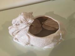 Vintage Camel Planter Pot White Italian Italy Palm Beach Statue