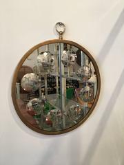 Vintage Modern Round Circular Op Opi Art Wall Mirror