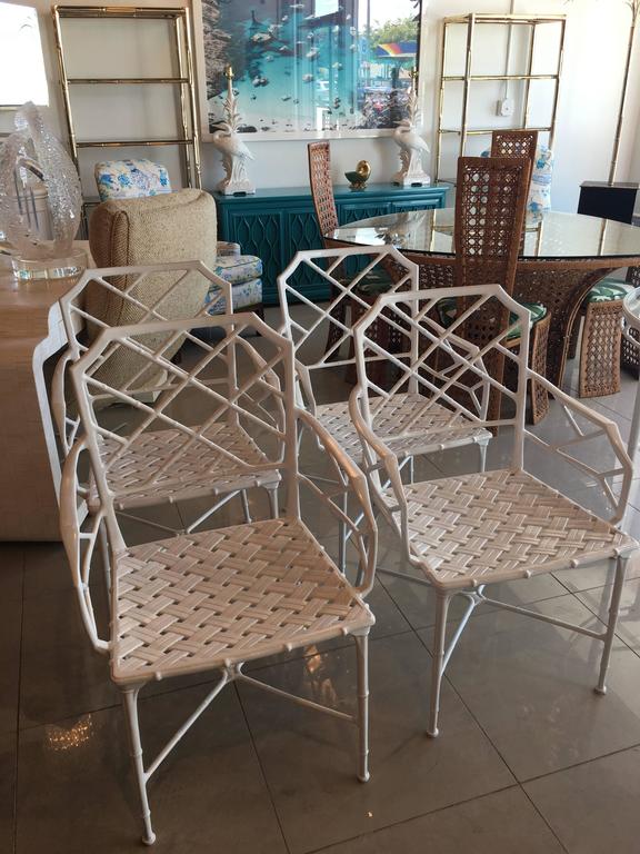 Brown Jordan Five Pc Patio Set Calcutta Faux Bamboo Armchairs Table Arm