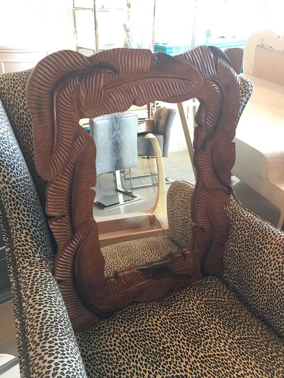 Tropical Leaf Vintage Wood Wall Mirror, Palm Beach Hollywood Regency at 1stDibs tropical