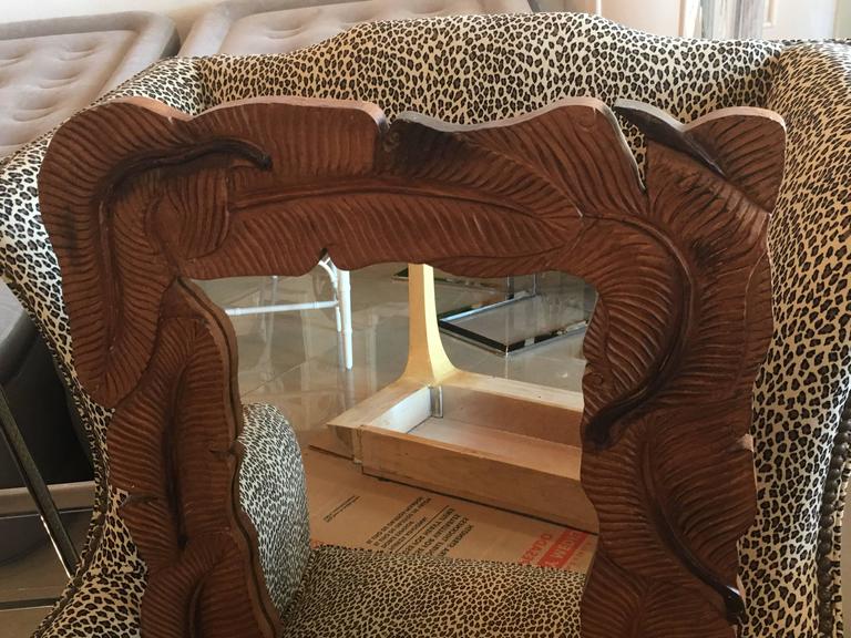 Tropical Leaf Vintage Wood Wall Mirror, Palm Beach Hollywood Regency at 1stDibs tropical