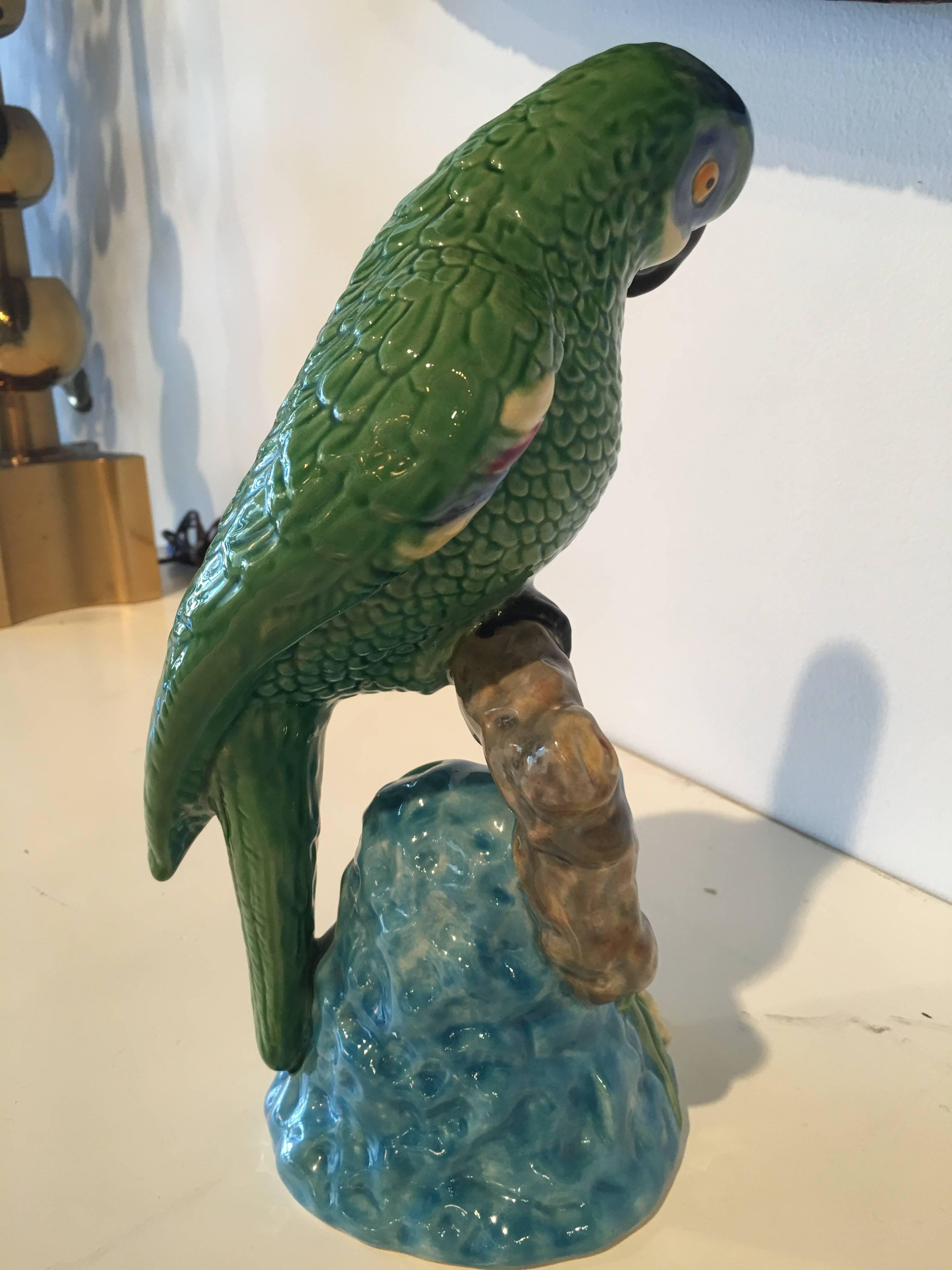 Vintage Ceramic Tropical Parrot Bird Made in Portugal at 1stDibs