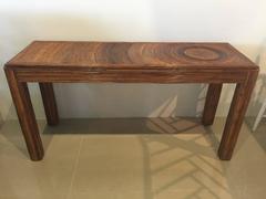 Pencil Reed Bamboo Rattan Console Sofa Entry Table, Vintage