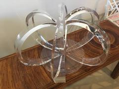 Round Lucite Spiral Coffee Cocktail Table Circular Hollywood Regency