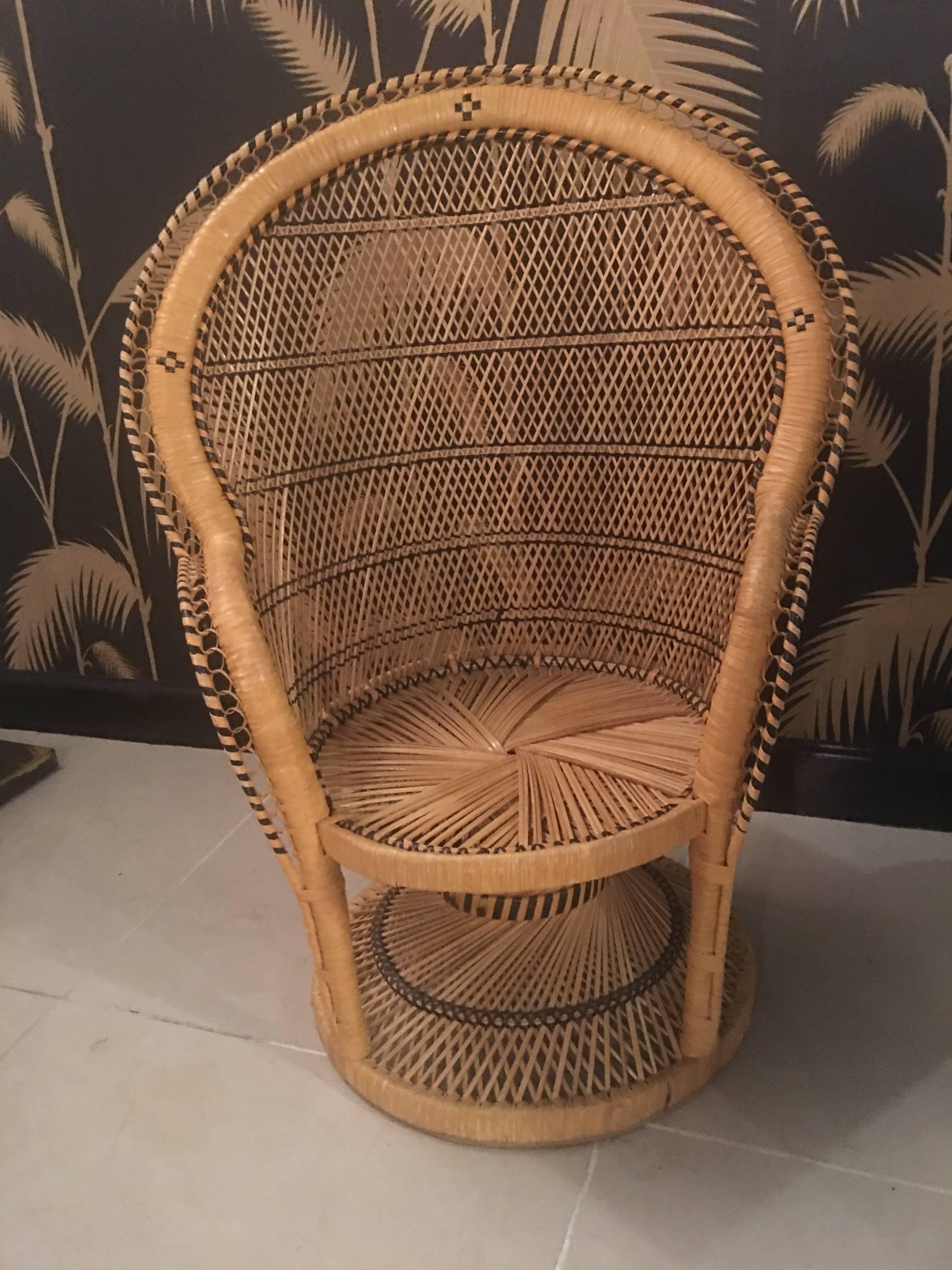 child wicker table & chair set