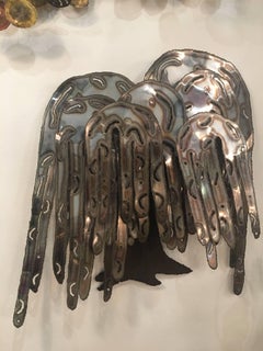 Weeping Willow Tree Metal Wall Art Mid-Century Modern Curtis Jere Style