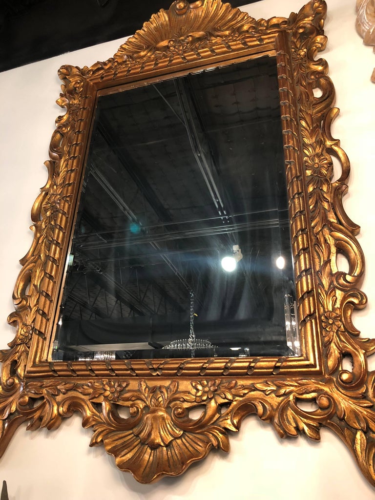 Vintage French Ornate Gold Wall Mirror Hollywood Regency For Sale at ...
