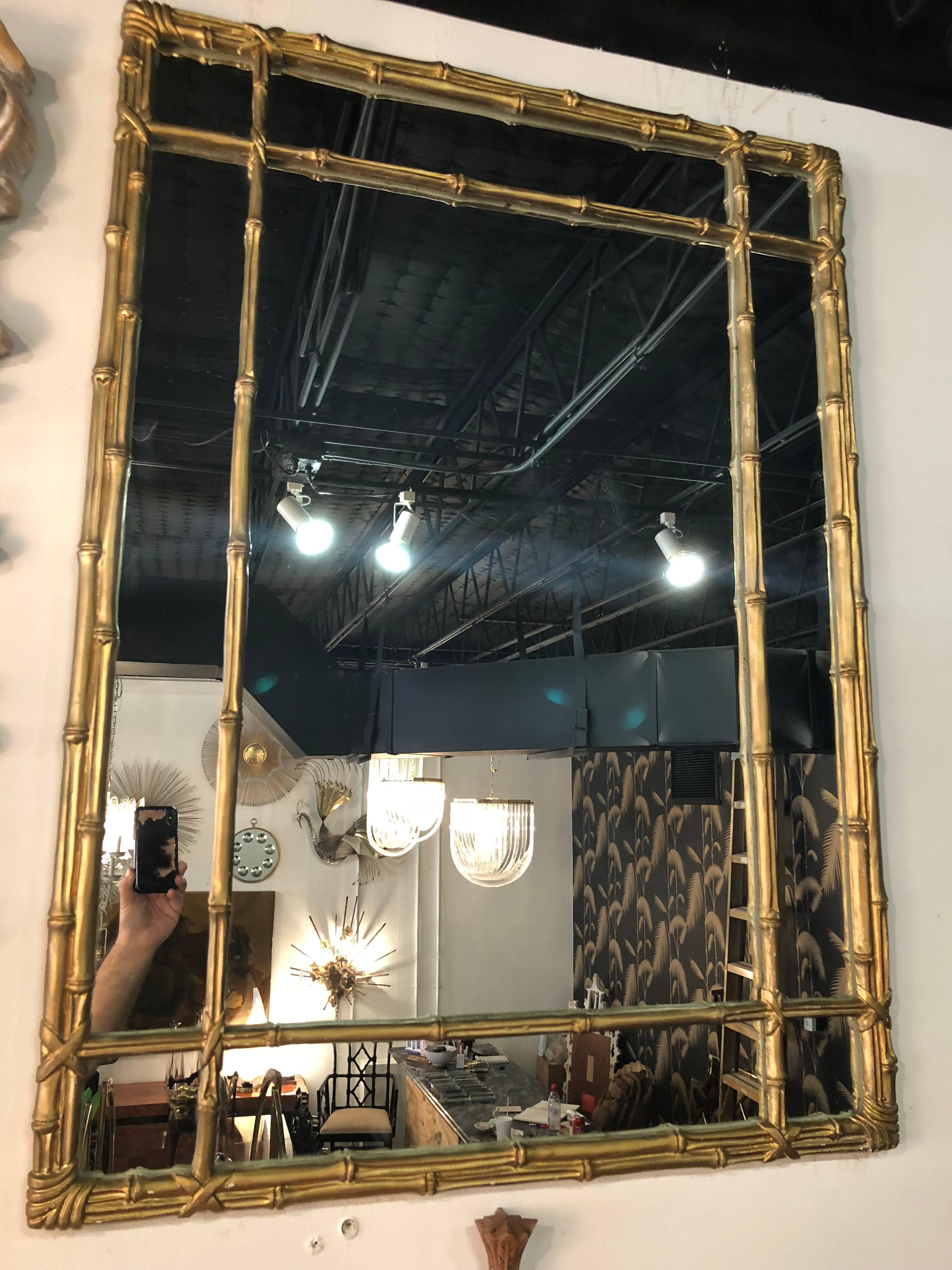 vintage faux bamboo mirror