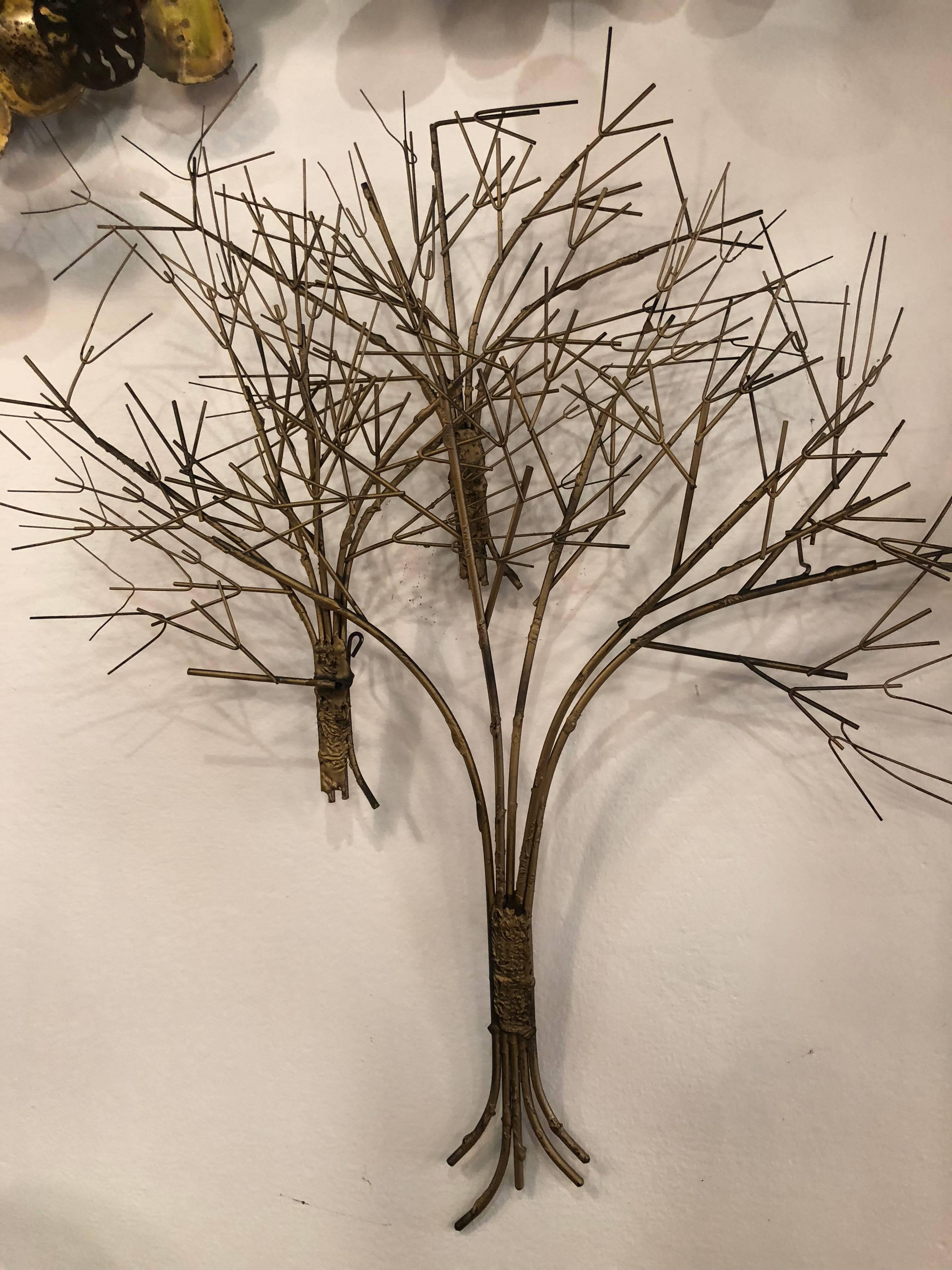 Vintage Metal Tree Wall Art Sculpture Mid-Century Modern In Good Condition For Sale In West Palm Beach, FL