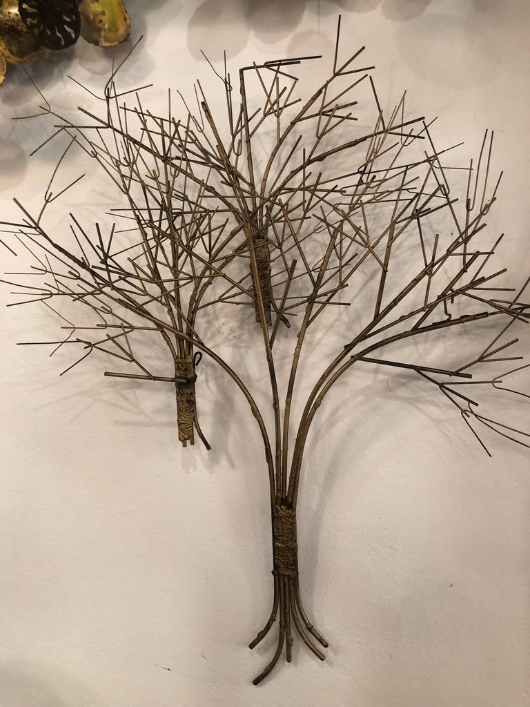 Vintage Metal Tree Wall Art Sculpture Mid-Century Modern For Sale at
