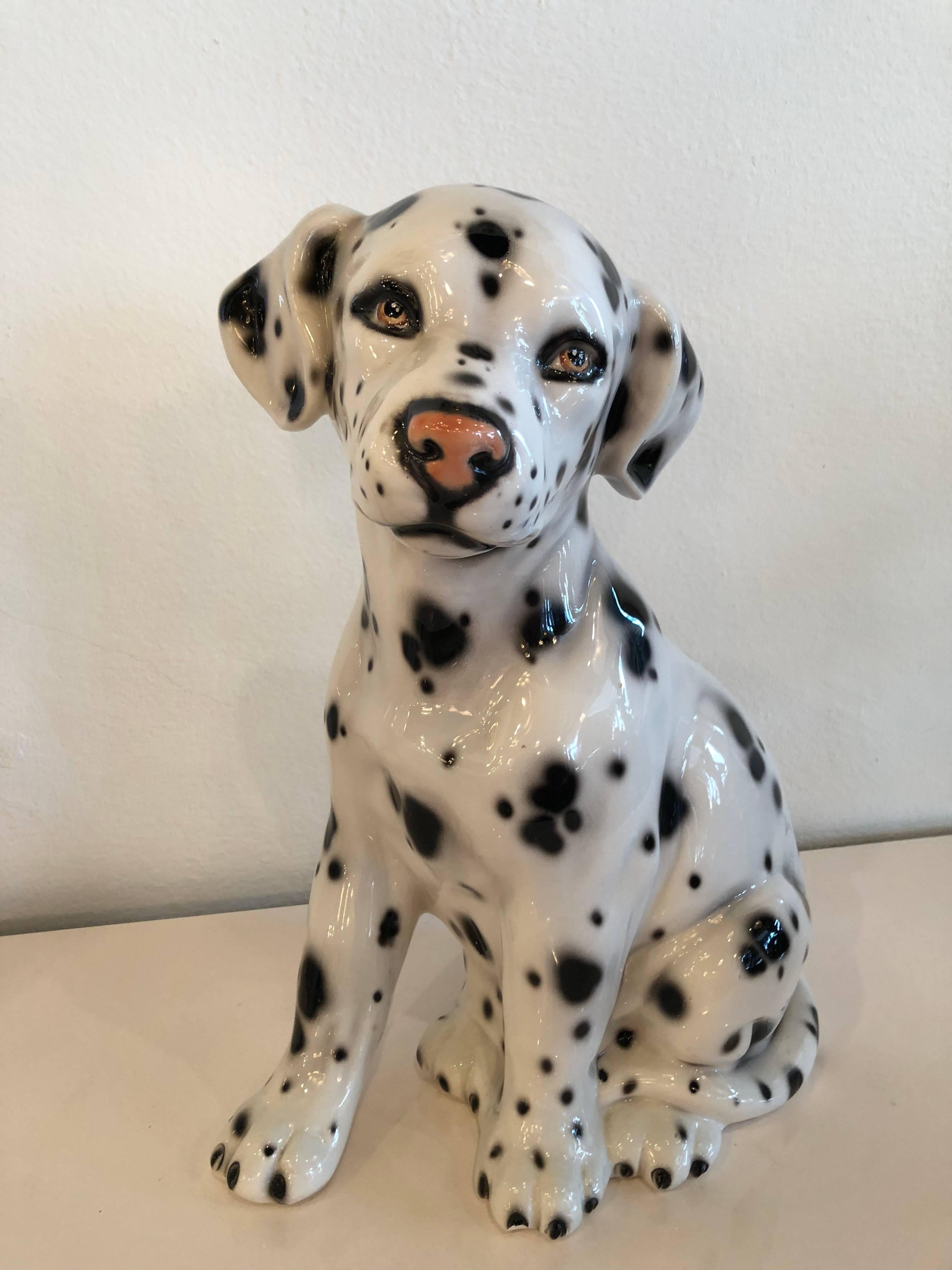 Vintage Dalmatian dog Statue, stamped Made in Italy on bottom (pictured). No chips or breaks.