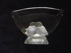Love Bird Art Deco Vase, Signed by Verlys, Valentine or Wedding Gift