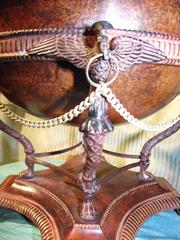 Neoclassic Metal Bowl and Stand