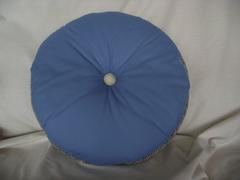 Throw Pillow/Unusual Round Pillow in Sage (green) and Blue
