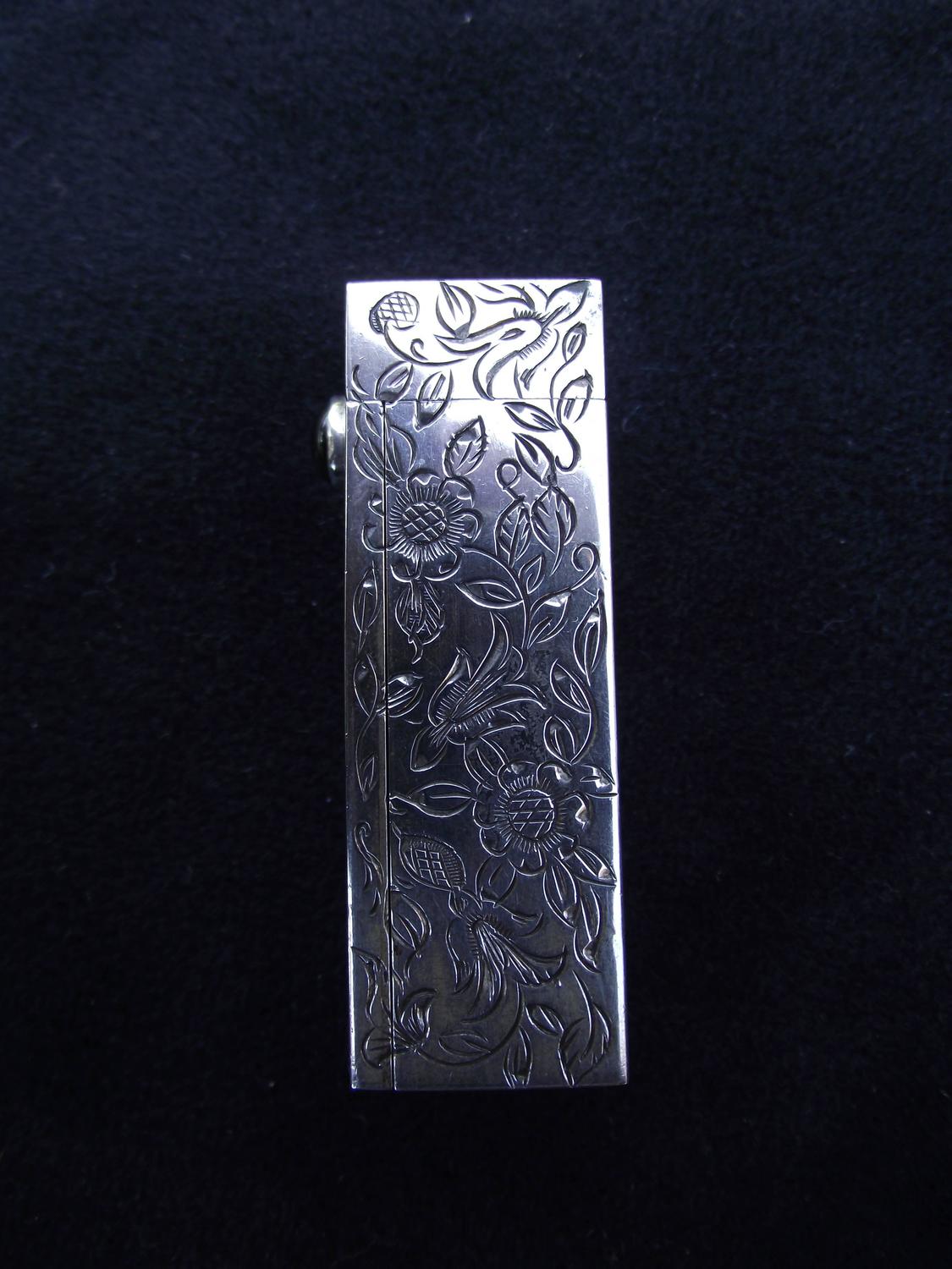 Sterling Silver Lipstick Case with Pop Up Mirror from the 1930s For