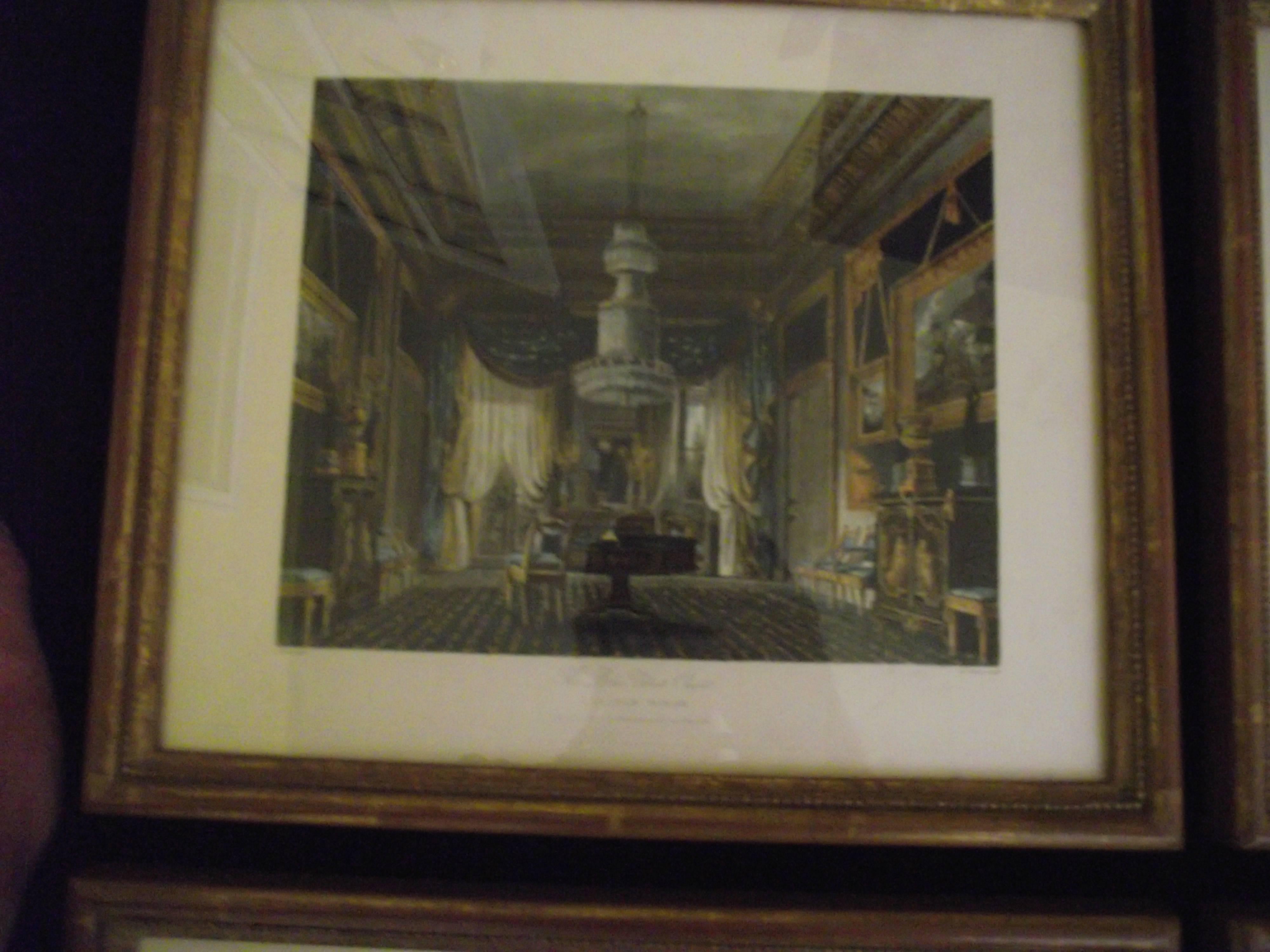 This group of (4) engravings depicting Carton House to include:
