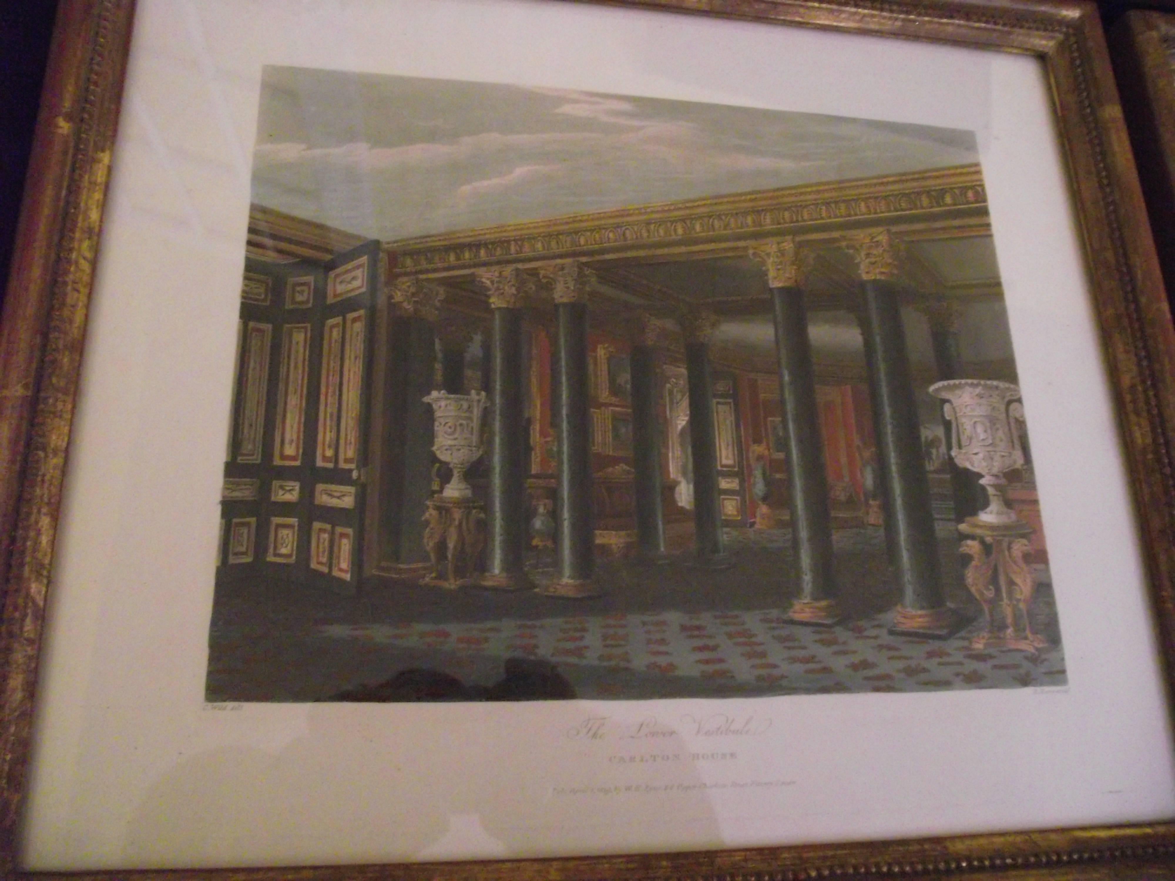 Unknown 4 Engravings depicting Carlton House, after Charles Wild (British 1781-1835) For Sale