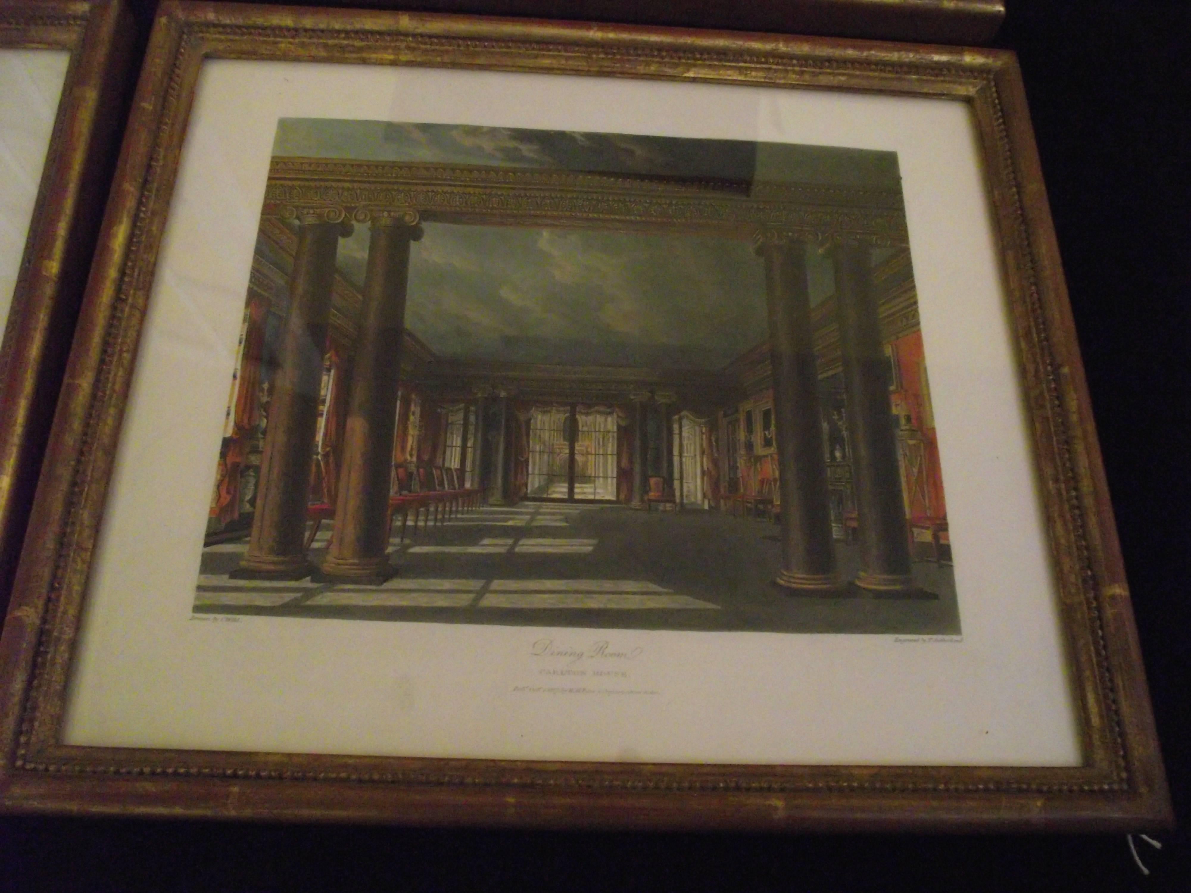 19th Century 4 Engravings depicting Carlton House, after Charles Wild (British 1781-1835) For Sale