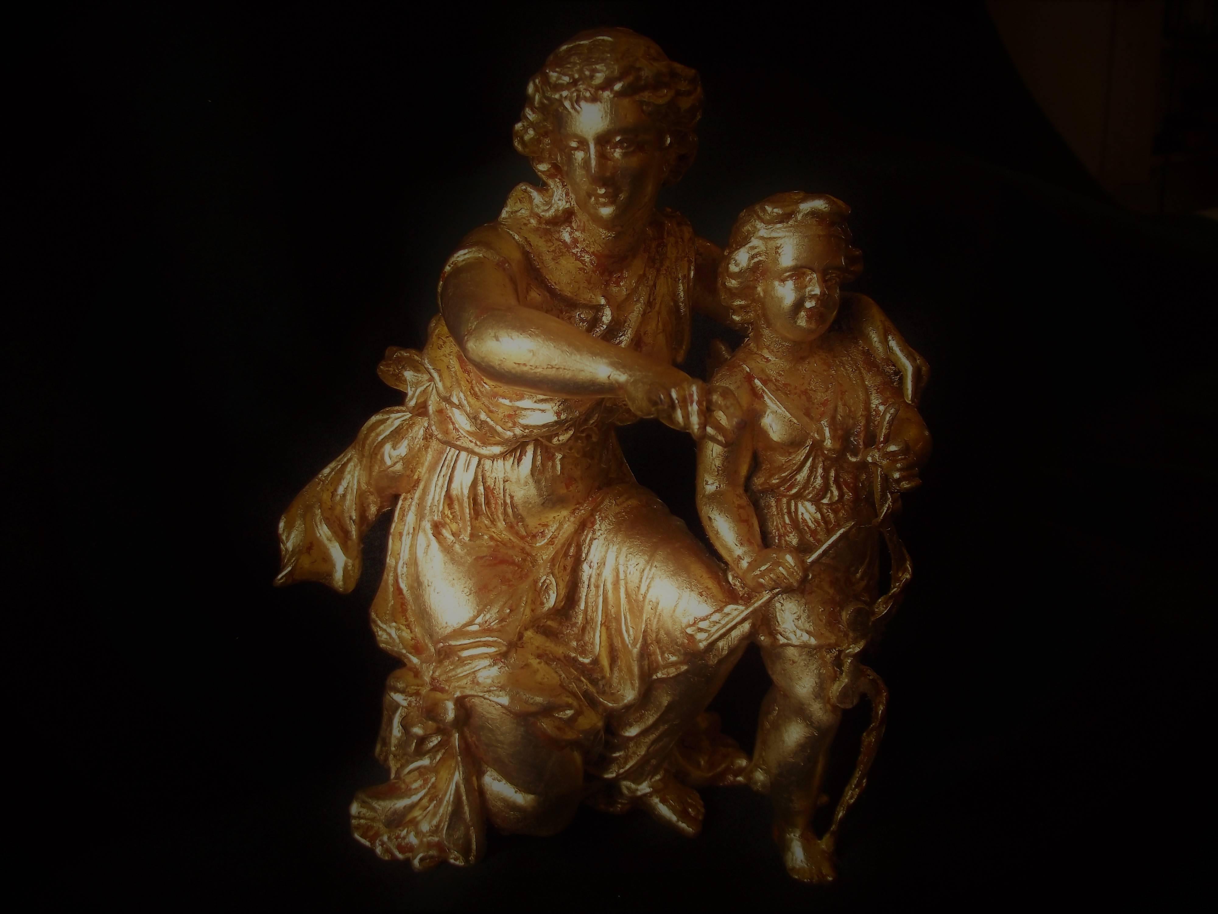 Victorian Classic Sculpture of Aphrodite and Cupid, Valentines Gift For Sale