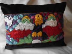 Throw Pillow with Antique Peruvian Ceremonial Mantle, Bolster or Lumbar