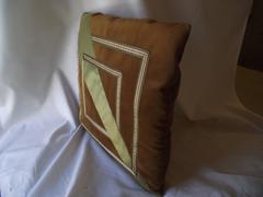 Art Deco Throw Pillow, Camel and Olive Pillow