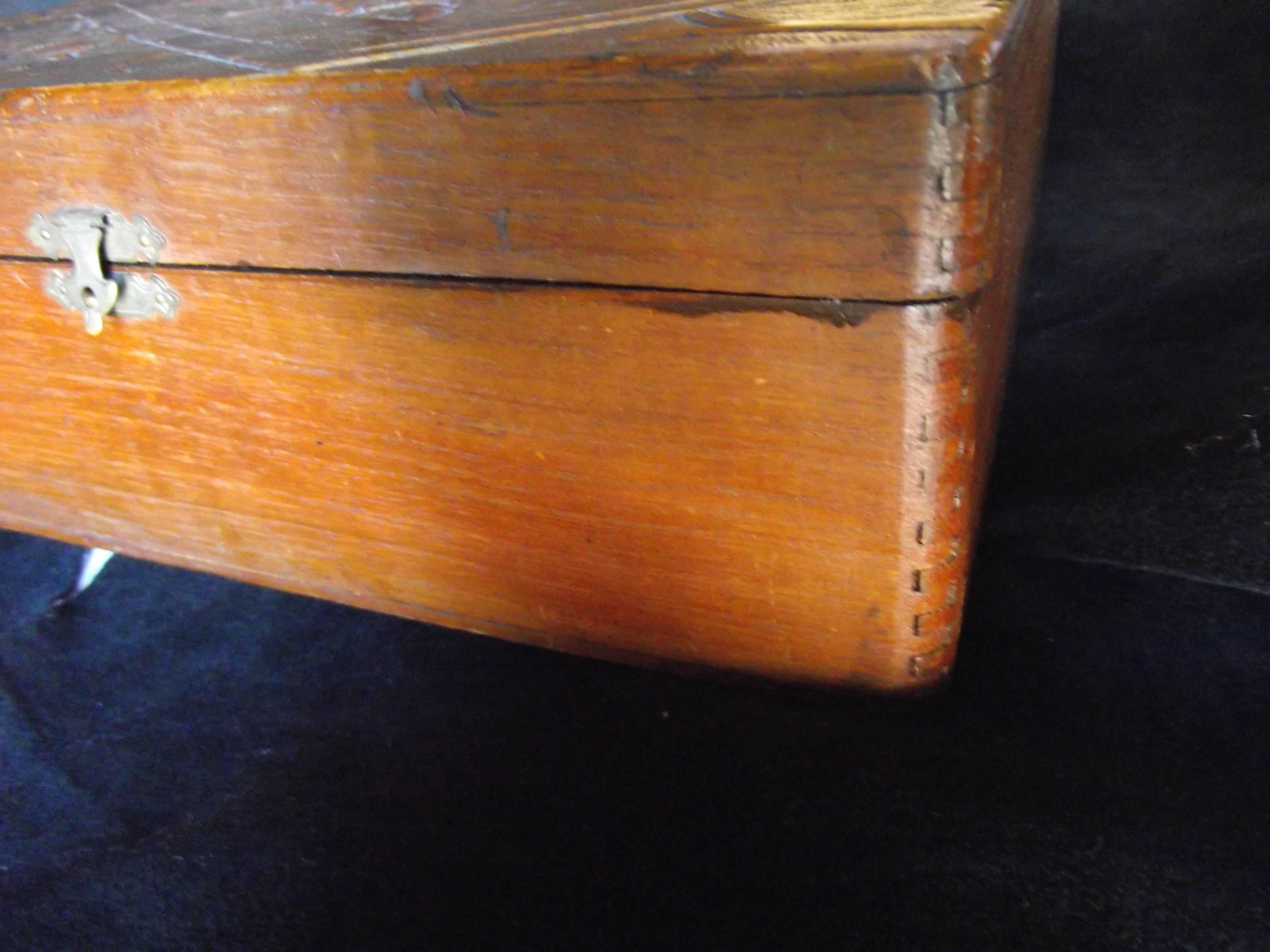 Carved Art Deco Style Box with Dove Tail Corners In Good Condition In Harrisburg, PA