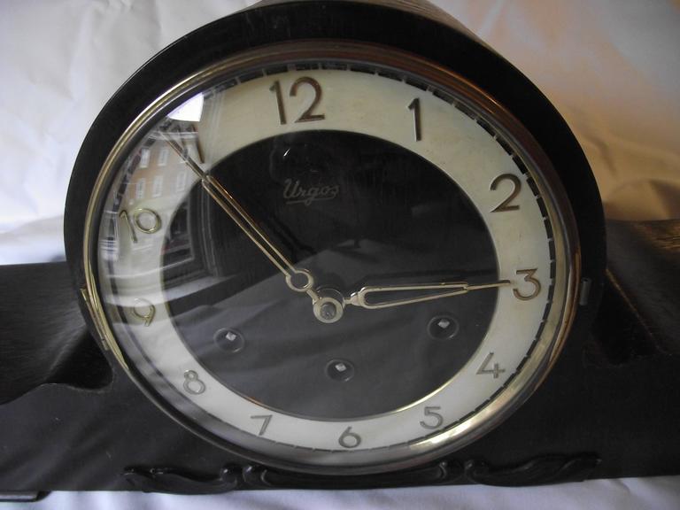 Art Deco Clock, Urgos German Mantle Clock, Westminister Chimes Clock at