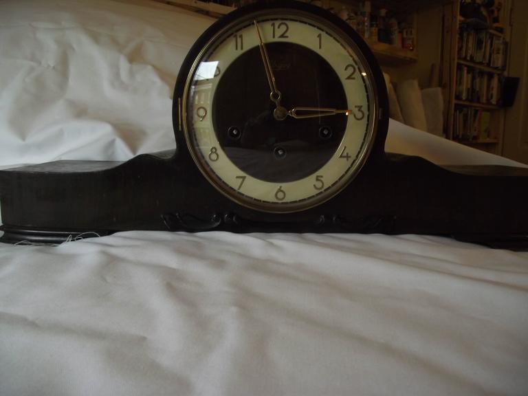 Art Deco Clock, Urgos German Mantle Clock, Westminister Chimes Clock at