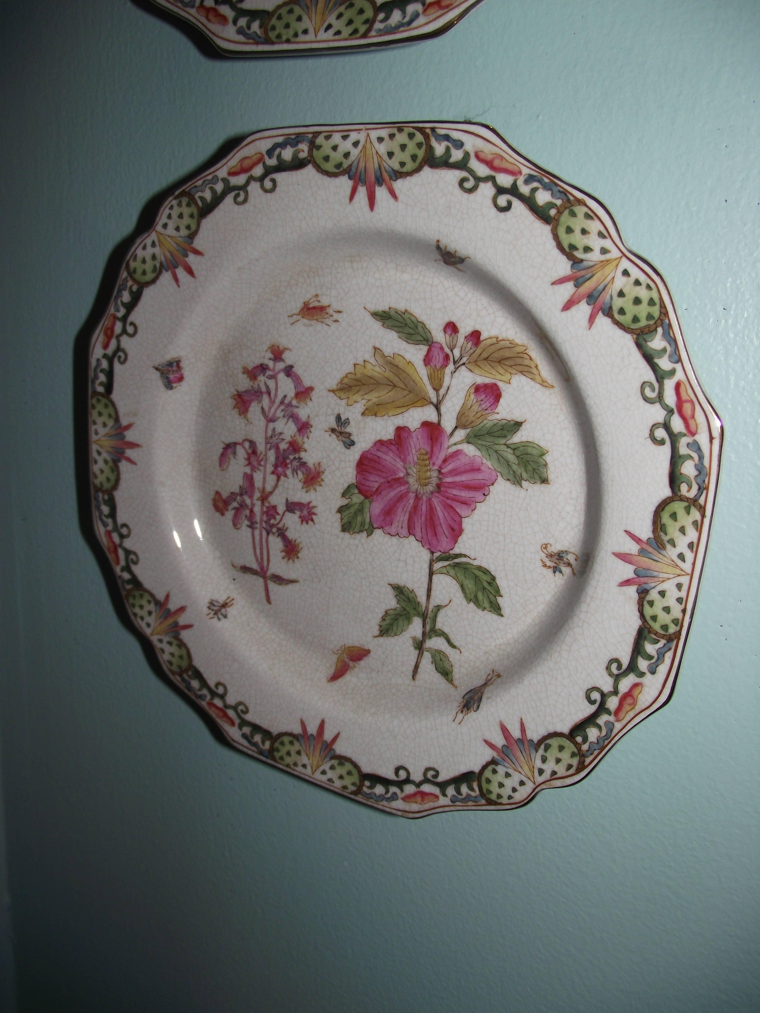 This set of plates are of heavy porcelain. The are pre drilled in the back for hanging. The set came with two plates with the same image. Great on plate stands or hung on the wall.